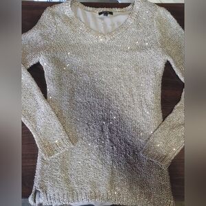 Apt. 9 Women's Silver V-Neck Sweater